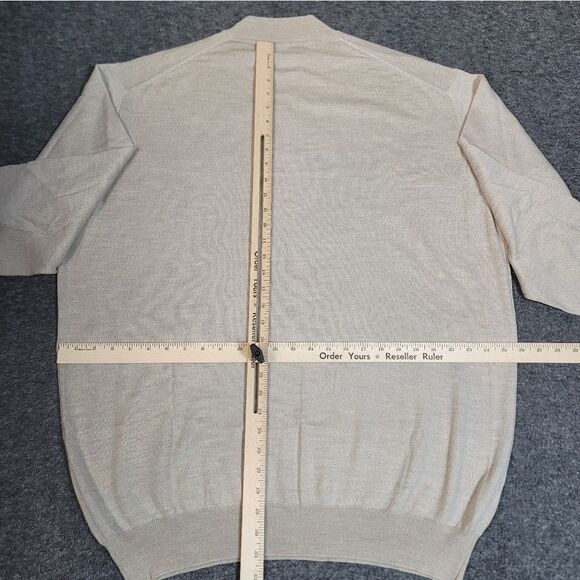 Vtg Gran Sasso Mens Golf Sweater Size 2XL Beige Wool Pullover Mock Neck - Picture 8 of 12